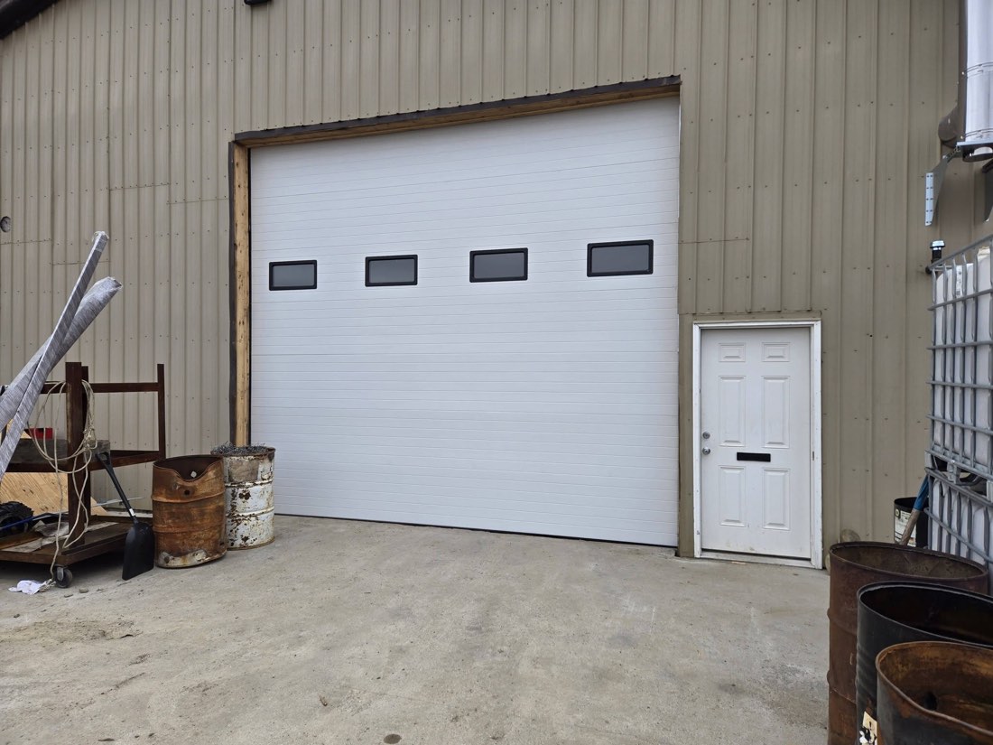 Commercial garage door after replacement