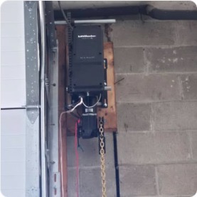 Garage door opener installed on wall