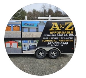 A to Z Affordable Overhead Door Co branded job trailer